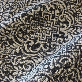 Jacquard - Normandy Charcoal - 54in, 52% Polyester, 48% Cotton, 12K DR,  Repeat 16Hm 18V