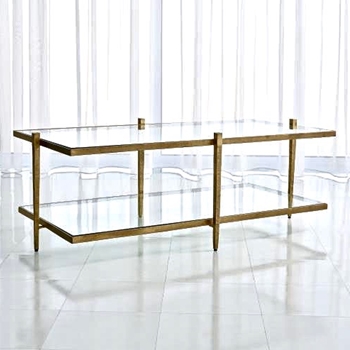 Coffee Table - Laforge Gold & Glass 50W/26D/18H