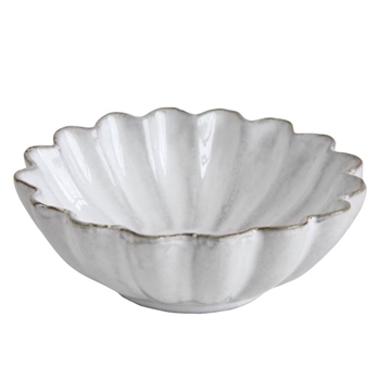 Fluted Antique White Mini Bowl 4in