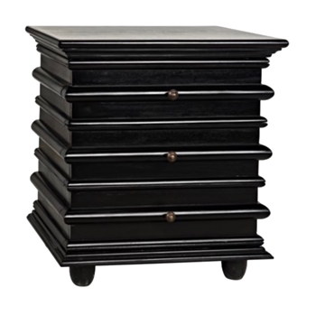 Accent Table - Chest - Ascona 3 Draw  Hand Rubbed Black 26W/20D/30H