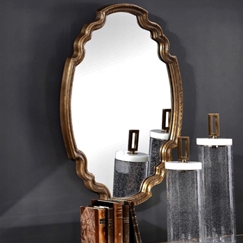 25W/35H Mirror - Ariane Gold Scallop Vanity
