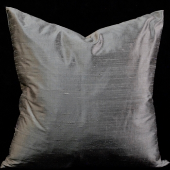 Silk Dupioni Pewter Metal Cushion 18SQ