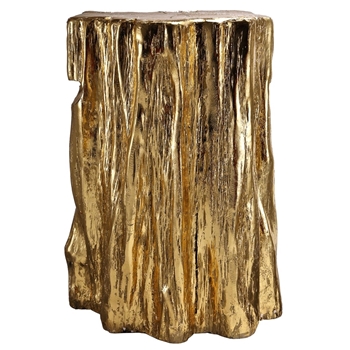 Accent Table - Garden Stool Log Gold 14x20H