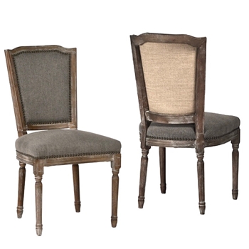 burlap dining chairs