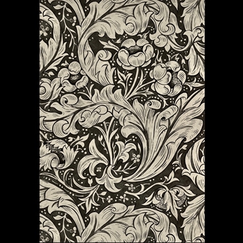 Floorcloth - Bachelor Button Black Linen 38W/56L - Morris & Co