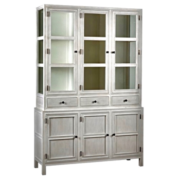 Hutch - Colonial White Washed Mahogany 60W/18D/90H