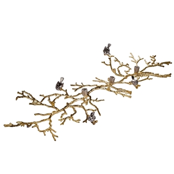 Candle Holder Taper - Bird & Twig Gold 46L/26D