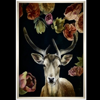26W/37H Framed Giclee - Wild Bouquet VII - Sarah Atkinson - White/Silver Gallery Float
