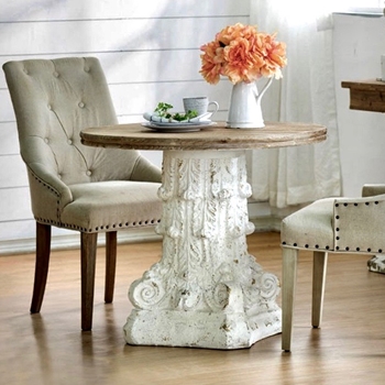 Bistro Table - Corinthian White Wash 35W/31H