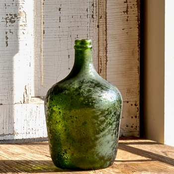 Vase - Green Cellar Bottle SM 7W/12H