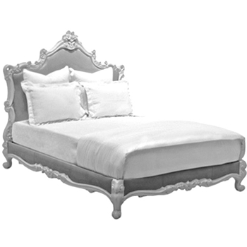 Bed - OLY Margaret Queen Antique White/Silvery Moon Linen 67W/86L/63H