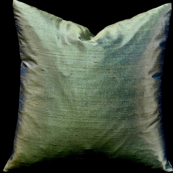 Silk Dupioni Verde Cushion 18SQ