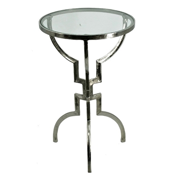 Accent Table - Geo Tri Leg Aluminium/Glass 16W/24H