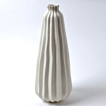 Vase - Lithos White TALL 8W/20H