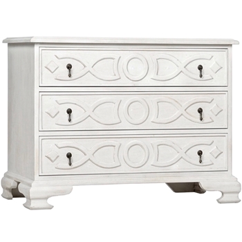 Dresser - Sofie 3 Drawer White Washed Mahogany 40x20x30