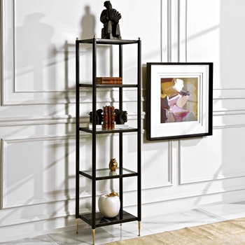 Etagere - Viceroy 18W/14D/67H Marble, Glass Brass