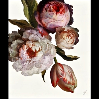 24W/29H Giclee - Dutch Garden White #05 - Jackie Von Tobel