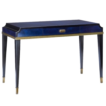 Desk Kallista Lapis Blue 47W/22D/31H 1 Drawer Mahogany Veneer