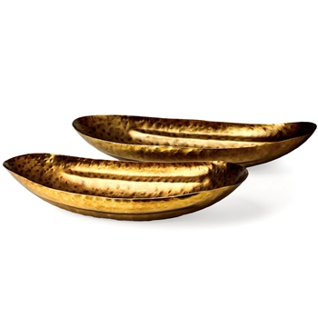 Bowl - Karmen Gold Boat 2 Sizes 29x12W, 26x10W Sold Individually
