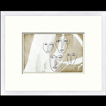 15W/12H Framed Print One Line Faces