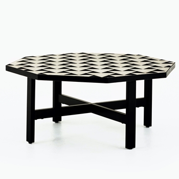 Coffee Table - Troy Black & White 33W/16H Outdoor  Concrete & Steel 77LB