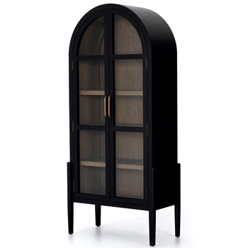 Curio - Tolle Solid Oak Wood stained black 38W/19D/84h