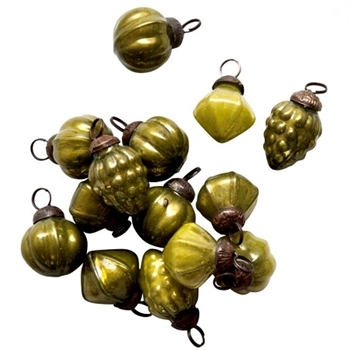 Kugel - Mini 1in Olive Green Assorted Sold Individually