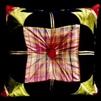 MacKenzie Childs Cushion - Portobello Multi Cushion Reverse 20SQ