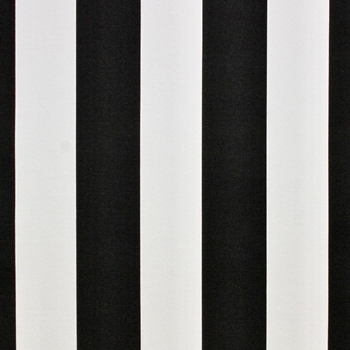 Outdoor Fabric - Cabana Black White 54W 3IN Repeat- High UV Fade Resistant, 100% Polyester, Mild Water-base cleaner.