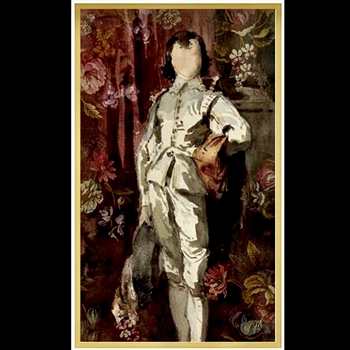 42W/70H Framed Giclee - Flower Boy - White Gold Gallery Float - Jackie Von Tobel - Sizes Available  24x41, 30x51, 36x62, 40x68