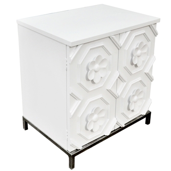 Chest - Oly Tyrol White Bedside 2 Door 30W/20D/31H