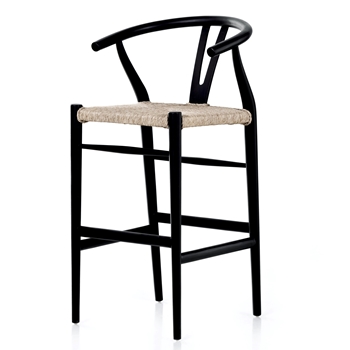 Bar Chair - Muestra Teak Black Bar Height 30.5in Seat - 21W/23D/42H