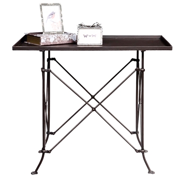 Accent Table - Metal X-Base Tray Top 32W/20D/27H Patina *
