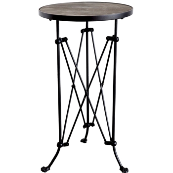 Accent Table - Metal X-Base Tray Top 15W/25H Patina Wood Top