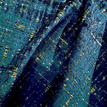Velvet Jacquard - Moonstruck Sapphire Teal - 55in, 54% Polyester, 32% Viscose, Repeat 8.75V x7H, 30K DR. Dry Clean Only