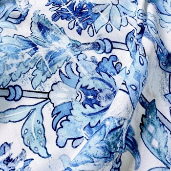 Print - Hermes Toile Delft Porcelaine Blue 100% Polyester, 54in,  Repeat   27in Horizontal, 25in Vertical          27H x 25V, 10K DR