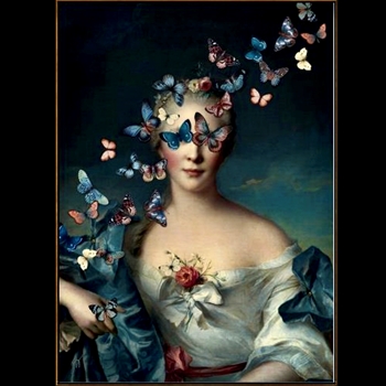 49W/67H Framed Giclee - Mademoiselle Butterfly - Gold Float - Jackie Von Tobel Custom Sizes - 24x33, 30x41, 36x50, 40x55, 47x65