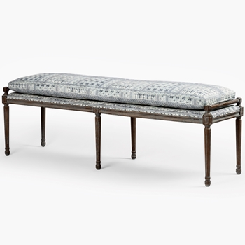 Bench - Lucille Delft Batik Cushion 67L/18D/25H