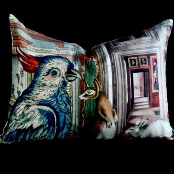 John Derian - In the Library Sepia Cushion 24W/18H