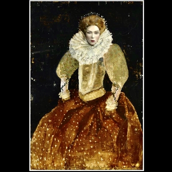 56W/83H Framed  Giclee - Lady In Waiting - - Sarah Atkinson - White Gallery Float - Custom Canvas Sizes  - 24X36, 30X45, 36X54, 40X60, 47X71, 54X81