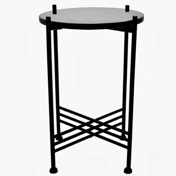 Accent Table - Black Marble & Iron 13W/18H