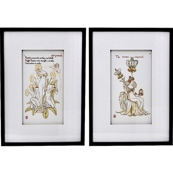 20W/28H Framed Glass Print - Flora Fairies II  2 Assorted Sold Individually