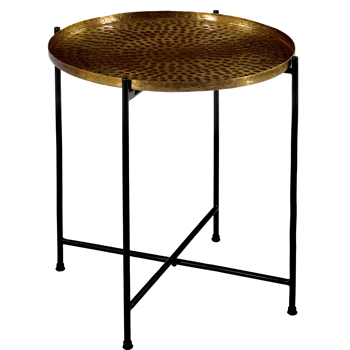 Accent Table - Farley Brass Tray on Iron Stand 20W/18H