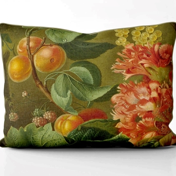 Cushion - Peach Branch - Dutch Painting Detail - Van Brussel 20x16 with Luxurious Synthetic Down Insert