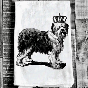 Tea Towel - Crowned English Sheep Dog Flour Sack 27in SQ