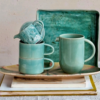 Pitcher & Mug Set 3 Piece w Lid 30OZ Turquoise