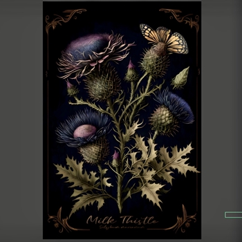 24W/36H Canvas Print - Dark Milk Thistle