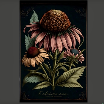 24W/36H Canvas Print - Dark Echinacea