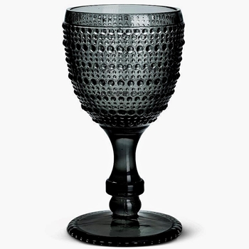 Goblet - Black Dot Pebble Wine 8oz 6.5in