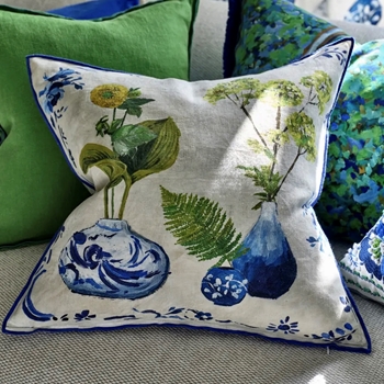 Designers Guild Cushion - Kawana Linen Cobalt 20in SQ